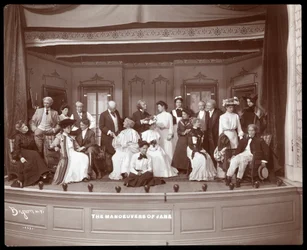 Una escena de una producción amateur de una obra titulada Las maniobras de Jane presentada en Barnard College, Nueva York